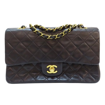【二手名牌BRAND OFF】CHANEL 香奈兒 黑色 羊皮 CoCo25cm 鍊帶 肩背包 金扣 A01112
