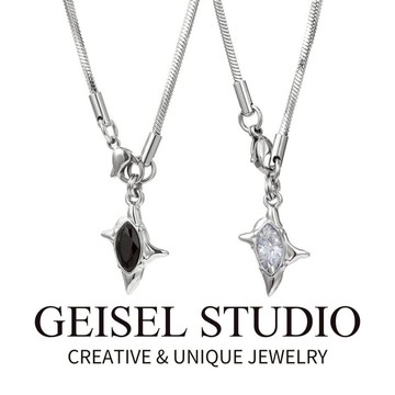 【GEISEL】雙子星蛇骨鍊 嘻哈項鍊 鈦鋼項鍊 中性項鍊男 男生項鍊 不鏽鋼項鍊(B-102)