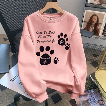 台灣现貨 韓系大學t 衛衣女 秋冬印花大學t 大學t女 內刷毛大學t 圓領大學t 美式大學t 大尺碼上衣 情侶大學t