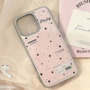 滴膠黑粉星星適用蘋果15手機殼iphone16promax17電鍍14冷淡風防摔13創意12