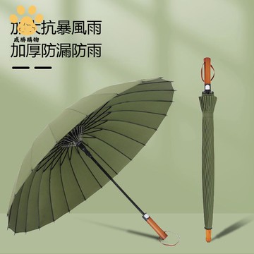 新款24骨自動開木柄直桿雨傘 高爾夫傘 簡約男女抗風雨傘 長柄禮品傘 W9/13