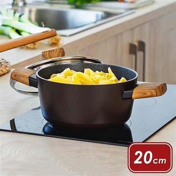 《Luigi Ferrero》Brugge附蓋大理石不沾雙耳湯鍋(20cm)