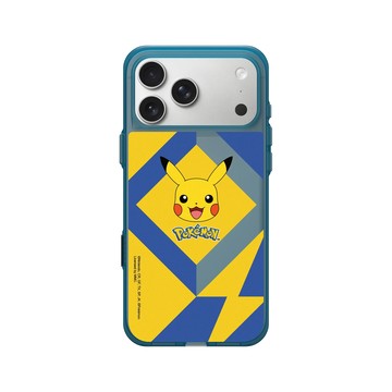 iPhone 17 Pro Max Clear (相機按鈕) 夜幕藍 - 寶可夢 Pokemon - 幾何閃電-皮卡丘