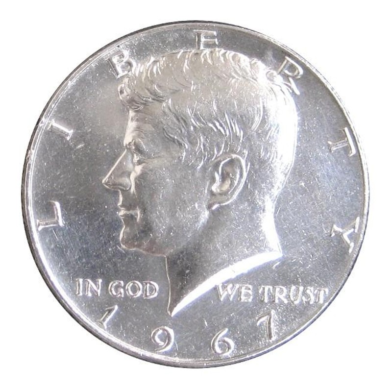 アメリカ ケネディ 50セント銀貨 ハーフダラー 1967年 | LINEショッピング