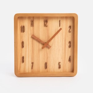 奧可利曲木靜音桌鐘方形19cm 淺木色