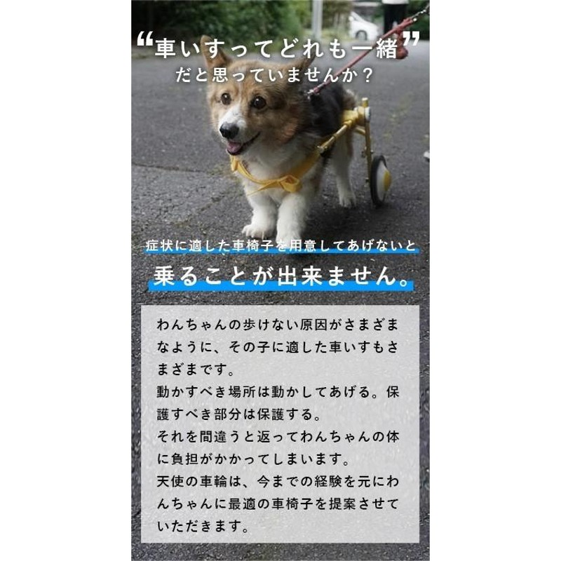 犬の車椅子 Mサイズ イエロー 犬用 車いす 介護 後脚サポート車椅子