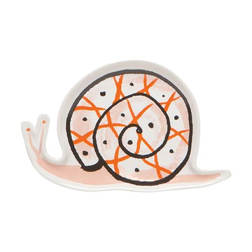 Now Designs (danica) 飾品收納盤 石陶器 11.5公分  小蝸牛 橘色 + 黑色  1個