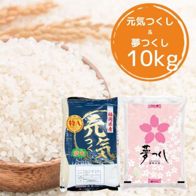 ふるさと納税 大任町 福岡県産米食べ比べ「夢つくし」と「元気つくし」セット計10kg 大任町