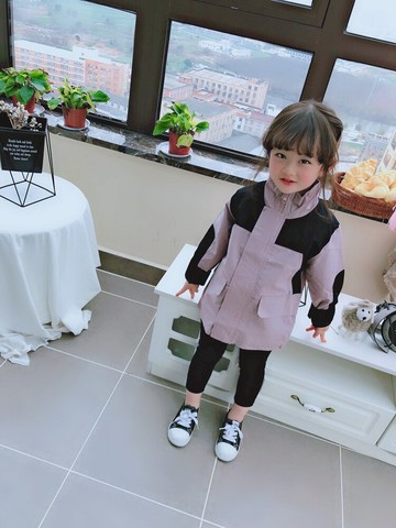春秋季新品 女寶寶氣質中小童外套男女童寬松長袖兒童外衣1入