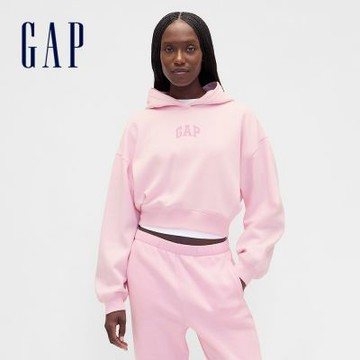 【GAP】女裝|Logo印花帽T-淡粉色(841725)
