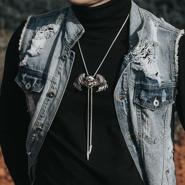 【MF select】熾火骷髏系列 金屬繩款 保羅領帶 Bolo Tie 美式領帶 項鍊