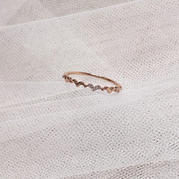 愛心鑲鑽造型戒(DR-077)