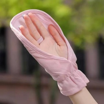防曬手套女士短款開車專用夏季薄款騎電動車遮陽透氣露指遮手背白