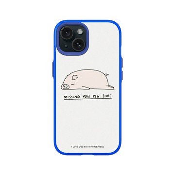 iPhone 15 Clear 激光藍 - ilovedoodle (Lim Heng Swee) - Missing You Pig Time 豬