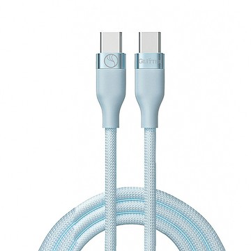 Type C公 - C母 (2入優惠組)【EC】USB-C to USB-C充電傳輸線 快充線 60W 1M 天空藍色 GT-2597
