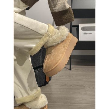 回力雪地靴女秋冬爆款百搭厚底面包鞋加絨保暖小眾棉鞋子女毛毛鞋