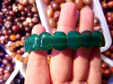 天然水晶緑玉髓手排手鏈