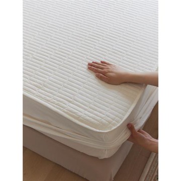 全棉絎縫夾棉床笠床墊保護套 純棉可機洗床罩 純色防滑床笠套1.8m