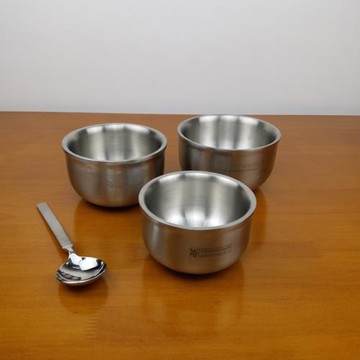 出口德國 W家304不銹鋼雙層加厚家用吃飯碗 寶寶輔食碗隔熱防燙碗