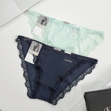 【Sharkhead】現貨 Calvin Klein 內褲 簍空 蕾絲 三角褲 CK 細邊 透膚 性感 無痕 細帶 花紋