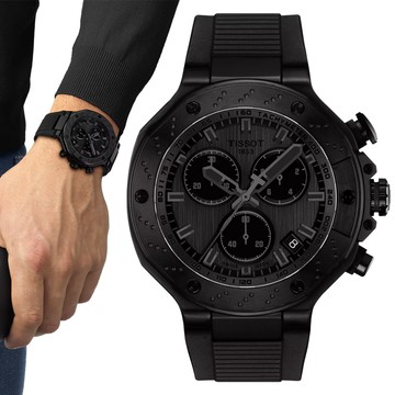 TISSOT天梭 T-RACE 競速計時石英腕錶 45mm/T1414173706100