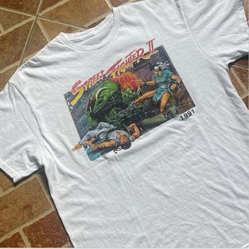 街霸 street fighter游戲卡通二次元印花半袖男夏季嘻哈寬松上衣