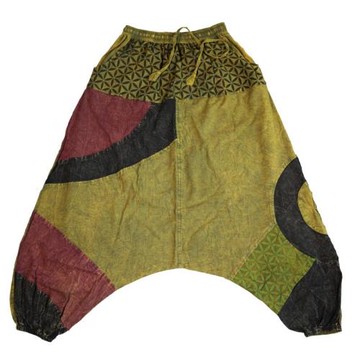 嬉皮大襠褲 復古褲子男寬松做舊拼接瑜伽燈籠褲女純棉嘻哈休閑褲