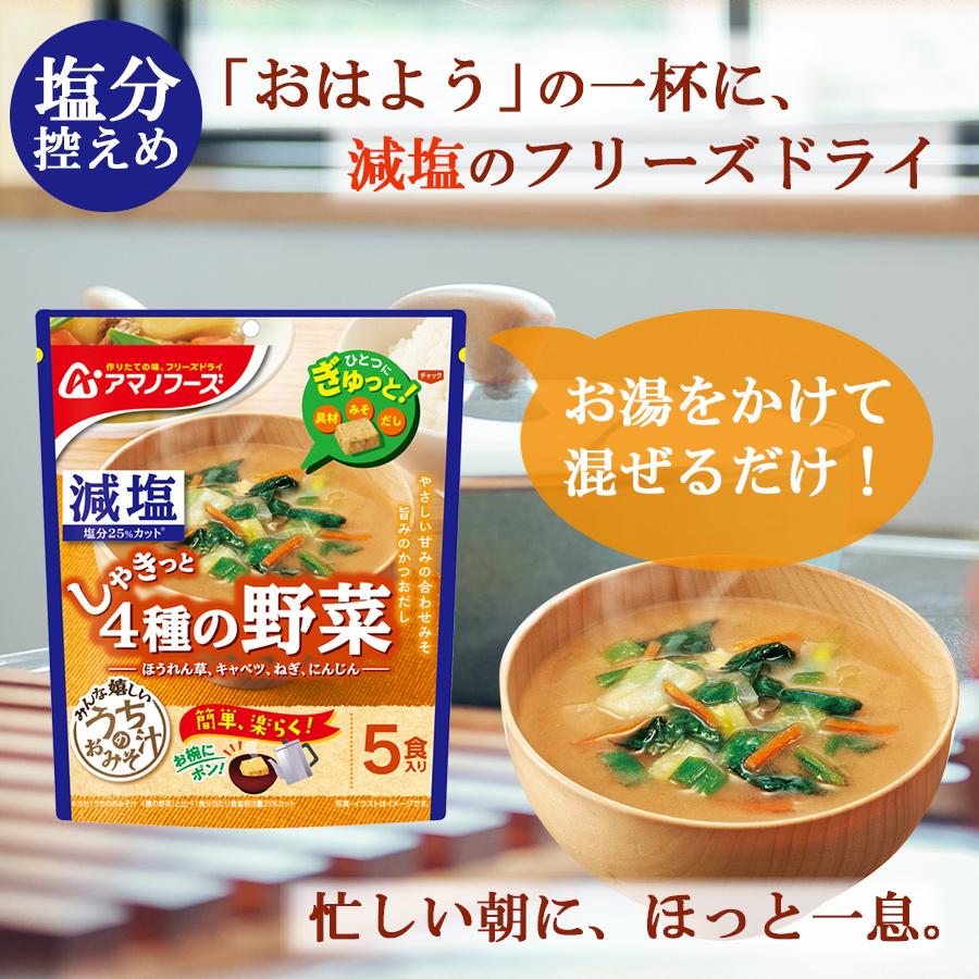 フリーズドライ 減塩 うちのおみそ汁 きょうのスープ　4種40食 アソートセット