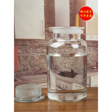 佛山發貨高硼硅玻璃泡酒瓶加厚廣口磨砂瓶家用酒壇10斤大口吹制