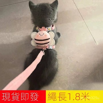 【限時特賣】 寵物牽引繩  防爆沖狗繩  遛狗繩【】貓咪蜜蜂牽引繩外出防脫工字可調節寵物專用布偶泰迪小型犬牽引繩