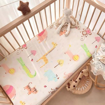 【HABABY環安家居】嬰兒床包(嬰兒床床單、禮盒裝、彌月禮)動物王國