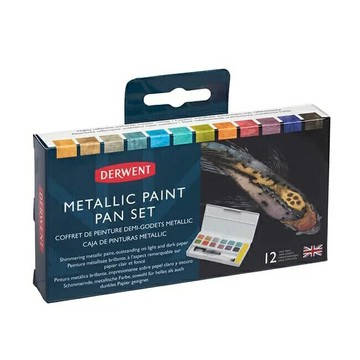 【DERWENT 德爾文】 金屬色色塊12色旅行盒裝 DW2305657【APP滿額下單10%點數(單一帳號最高5000點)】1/31止