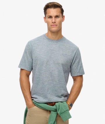 Superdry Men's Men's Over-dyed Slub Marl T-shirt Dark Blue / Blue Fog - Size: L