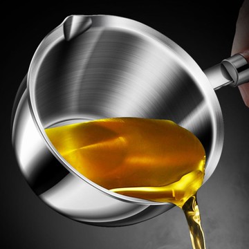 304不鏽鋼潑油鍋 迷你小鍋-帶刻度 熱油鍋潑油鍋 熱油小鍋 牛奶鍋304不鏽鋼鍋 廚房小物