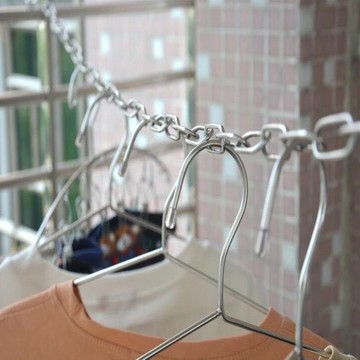 304不銹鋼晾衣鏈條免打孔晾衣繩防風防滑曬被子衣服神器陽臺戶外【聚寶屋】