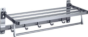 奇麗屋 無鋁倫比 收納式衛浴衣物架 鋁合金輕量化設計 免鑽孔  58 x 18 x 24cm  1個