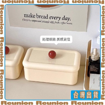 🏠臺灣出貨🏠Reunion✔多巴胺桌面收納盒塑料長方形雜物整理盒化妝品口紅防塵帶蓋置物架