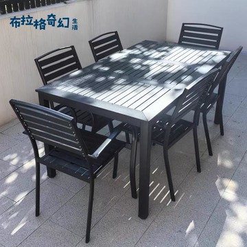 免運 戶外桌椅組合 庭院桌椅 戶外桌椅庭院別墅花園露臺陽臺室外休閑茶桌塑木桌椅五件套組合 可開發票 全館五折 工廠現貨直銷 新品特價 b8311
