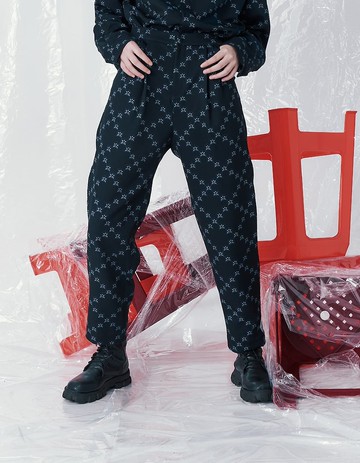 西裝褲/INF 24SS   Ban-Doh點陣印花西裝褲 (黑)