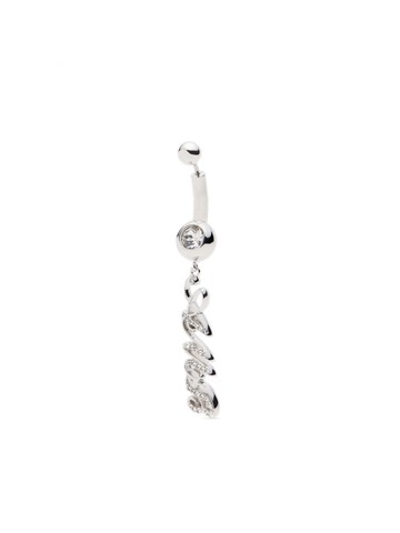 AMBUSH - Initial crystal-embellished earring - unisex - Silver - One Size