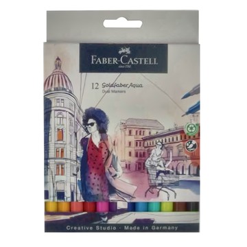 FABER-CASTELL 輝柏 雙頭水染彩繪筆  12色  1盒