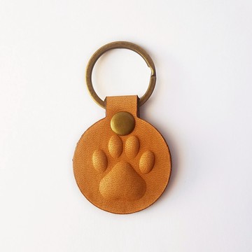 皮革鑰匙圈-腳印 鑰匙環 鑰匙收納  真皮 原木 皮作 木作