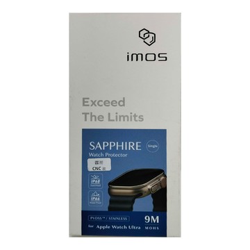imos 藍寶石金屬框手錶保護貼 霧面 49mm  Apple Watch Ultra  透明  1個
