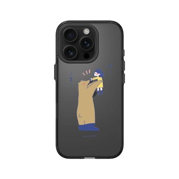 iPhone 16 Pro Clear (相機按鈕) 酷墨灰 - 咻咻熊 XiuXiubear - 抱我！抱我！