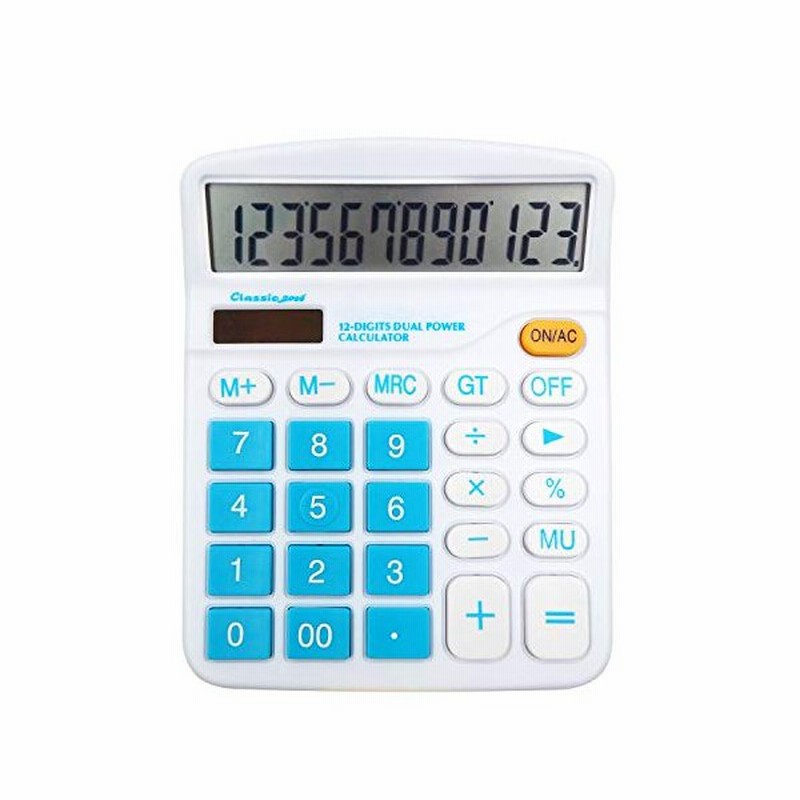 Offidix 電卓 12桁 計算機 簿記 電卓 卓上計算機 おしゃれ 大型ディスプレイ ソーラー電卓 ソーラーと電池二重電源 携帯便利 ブルー 通販 Lineポイント最大0 5 Get Lineショッピング