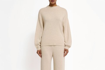 Strathberry - Barra Crew Neck Cashmere Sweater - Beige / Natural