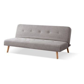 hoi! 源氏木語小戶型仿棉麻可拆洗沙發床 S0409 燈草灰