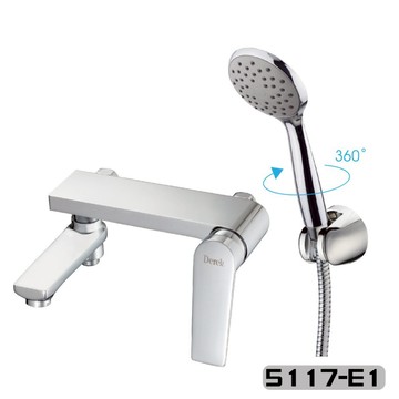 Derek 二段式單槍沐浴蓮蓬頭 附E1型沖水把手組/三段掛勾/5117-E1