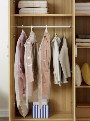 衣服防塵袋 日本進口羽絨服外套防塵罩西服防潮掛袋透明防灰塵無紡布風大衣套【MJ13720】