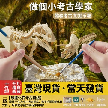 【侒可優選】在臺現貨 速發🚚 恐龍化石考古挖掘玩具 兒童尋寶 骨架 挖寶石敲寶藏 盲盒 禮物